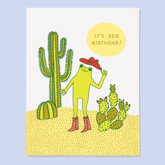 Cowboy Frog Birthday card