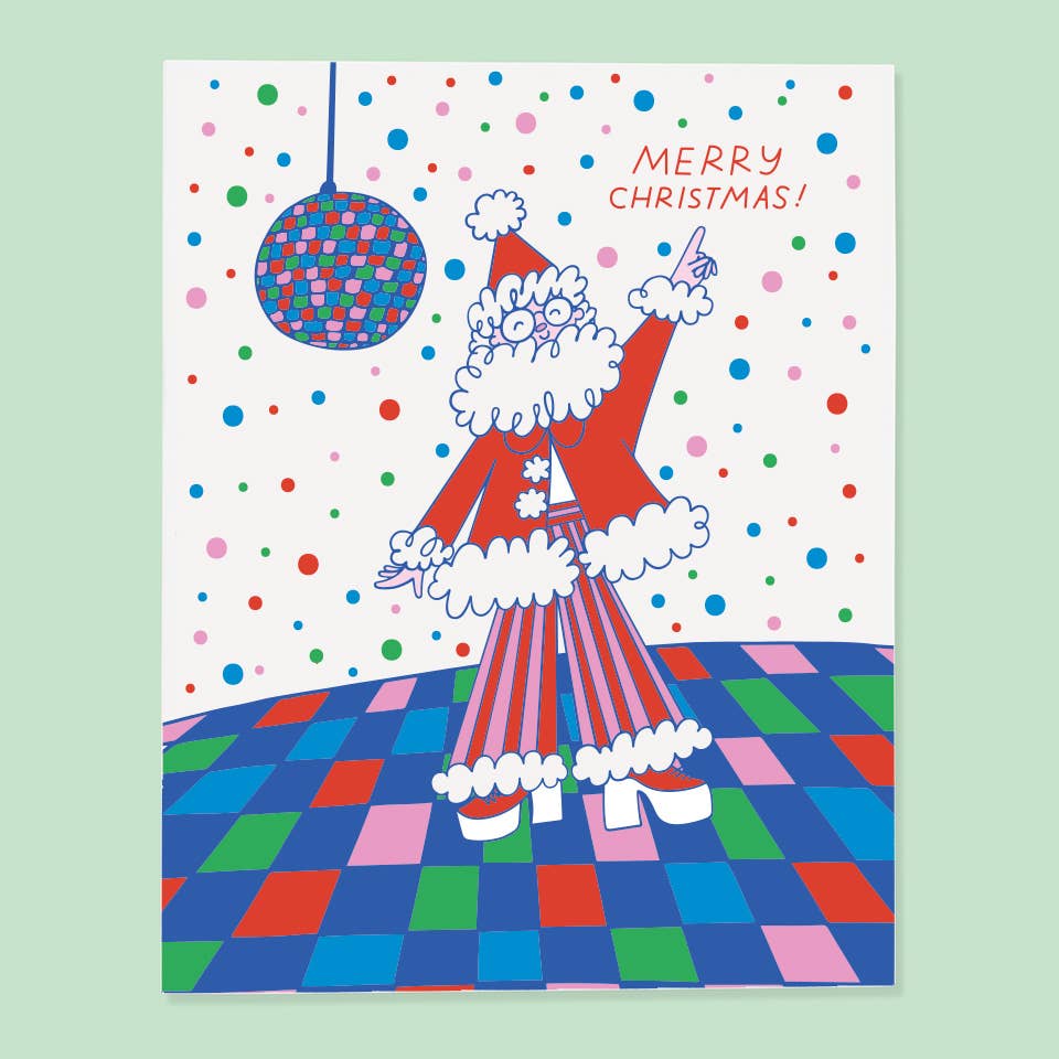 Disco Santa card