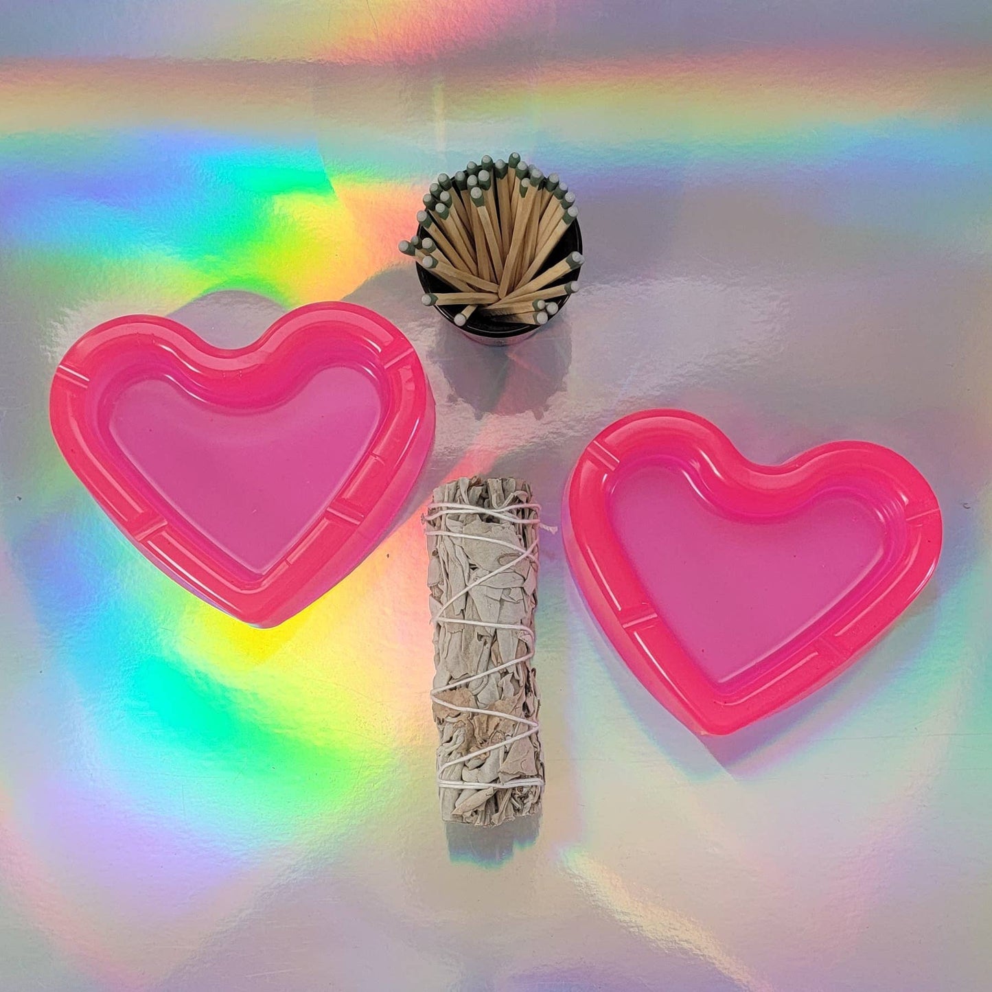 Electric Pink Heart Shaped Ashtray