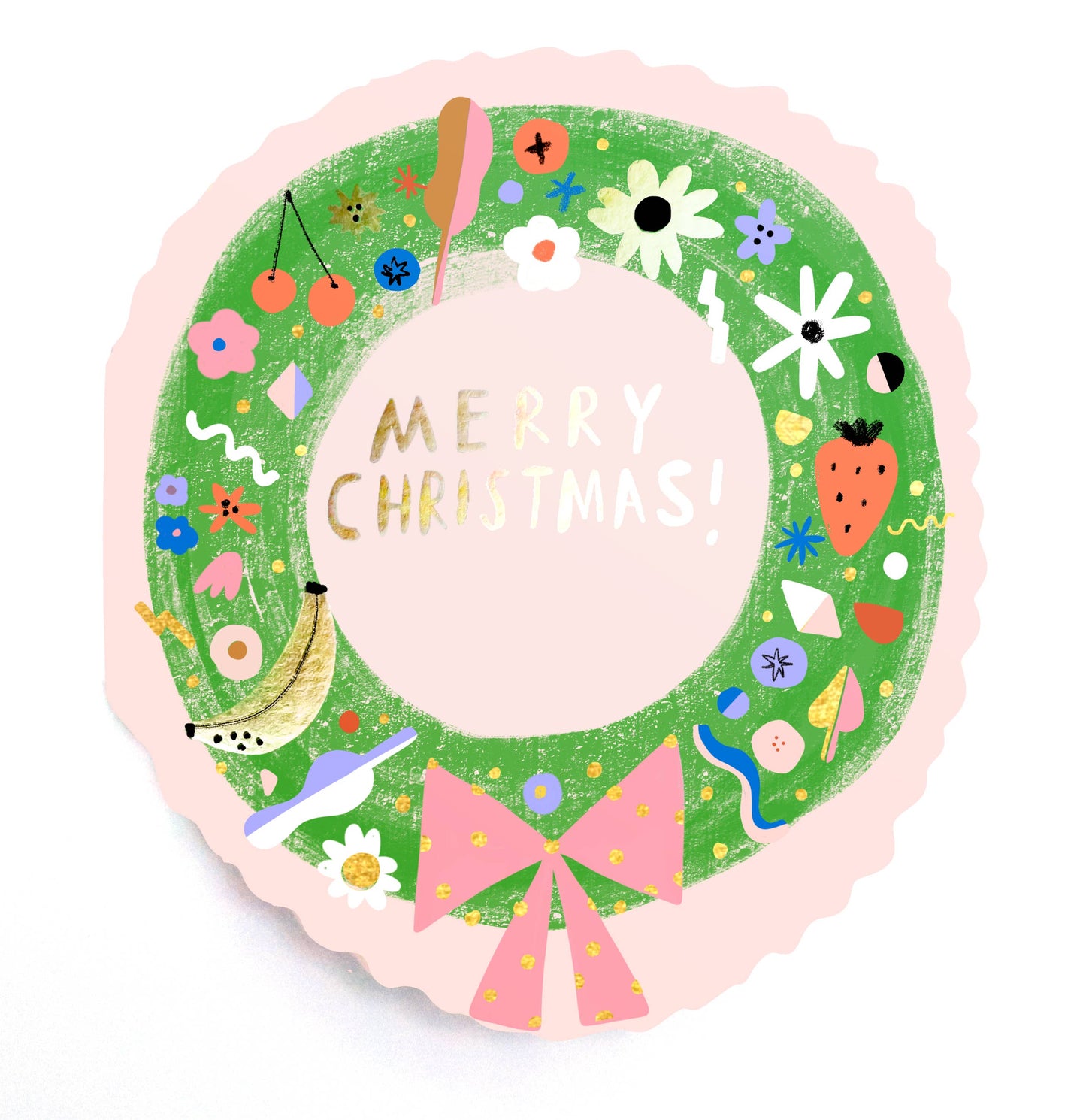 Wreath Shaped Holiday card