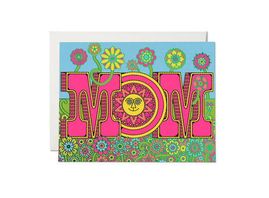 Mom Neon Blooms card