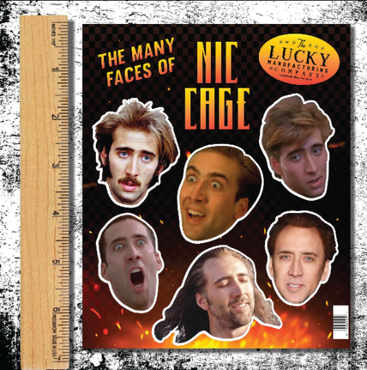 The Faces of Nic Cage Sticker Sheet