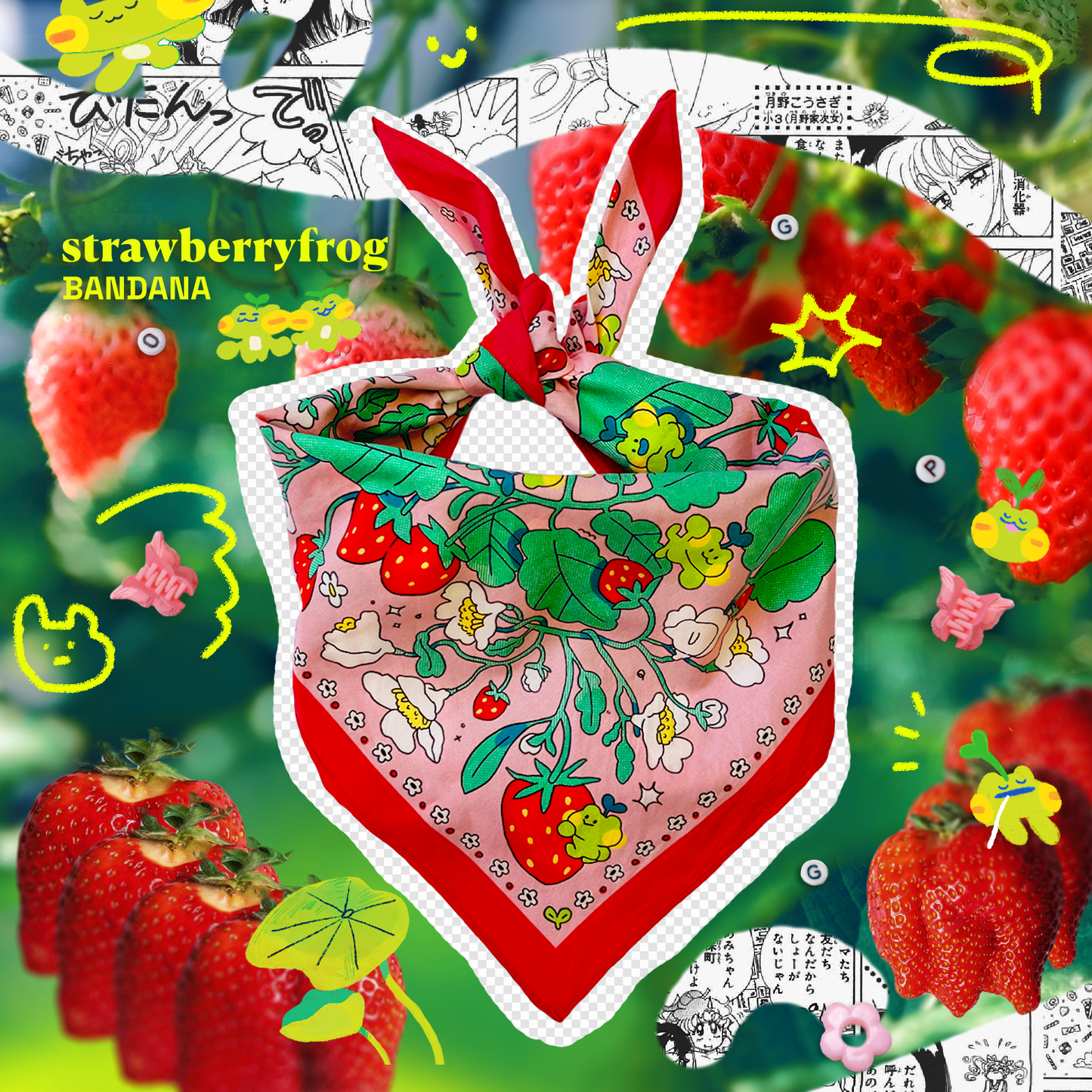 Strawberry Froggy Bandana