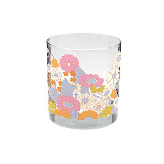 Gathering Flowers Rocks Glass