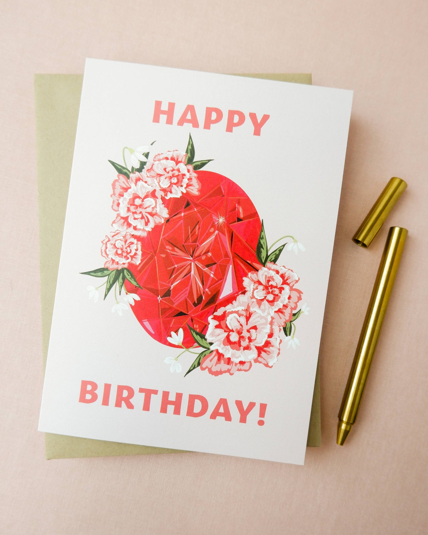 Garnet Birthstone Birthday card