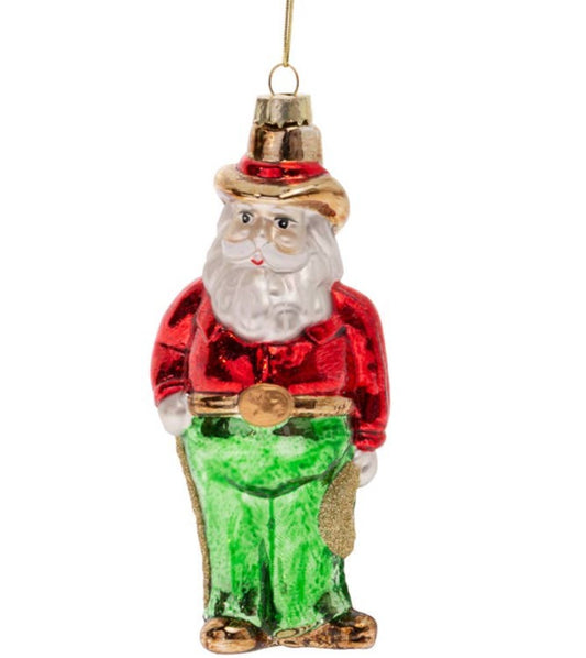 Cowboy Santa Ornament