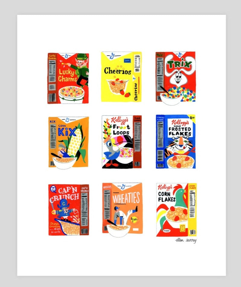 Vintage Cereal Boxes 8x10"