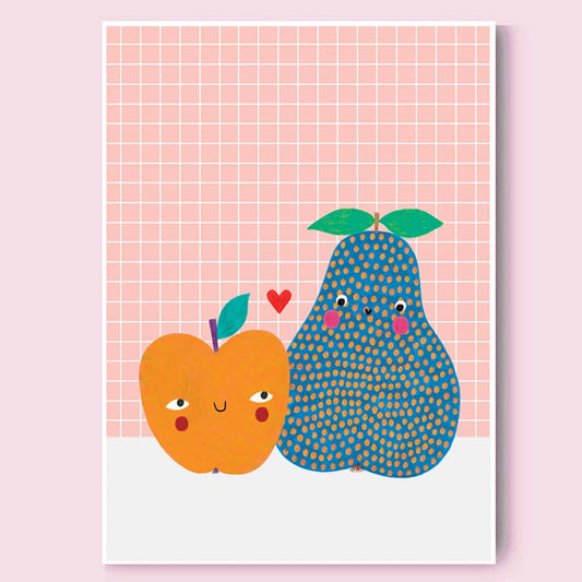 Apple and Pear A4 Print