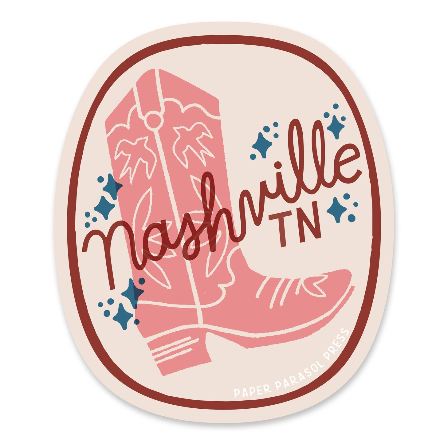 Nashville Cowboy Boot Sticker