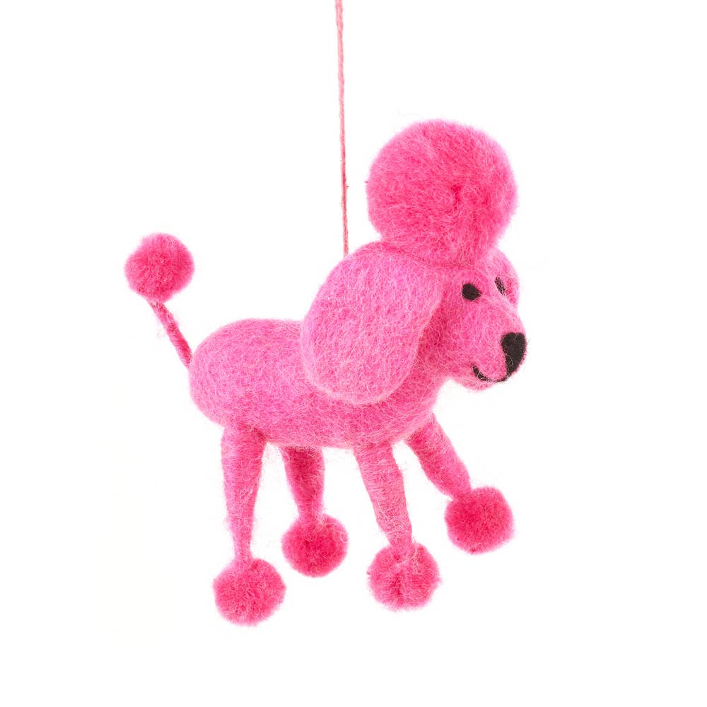 Poodle Dog Felt Ornament