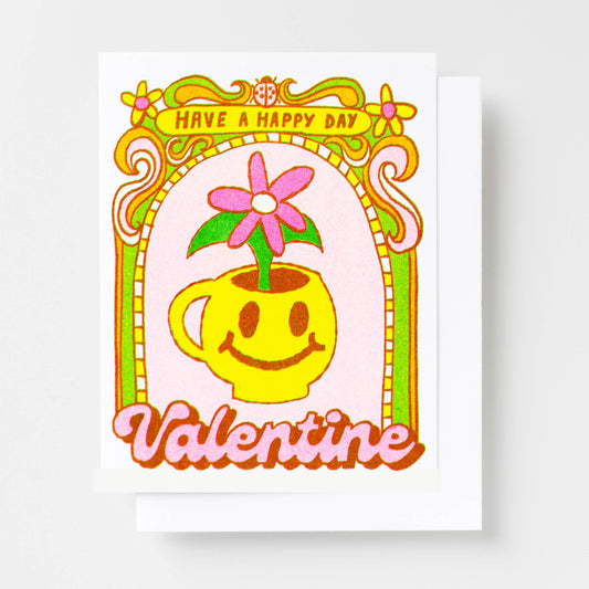 Smiley Face Plant Valentine card