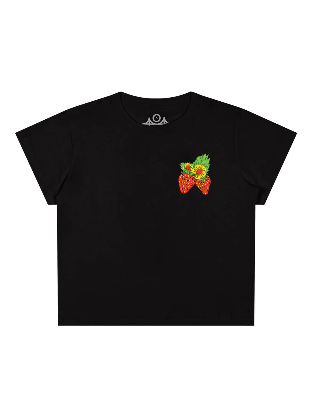 Strawberry Black Cropped Tee