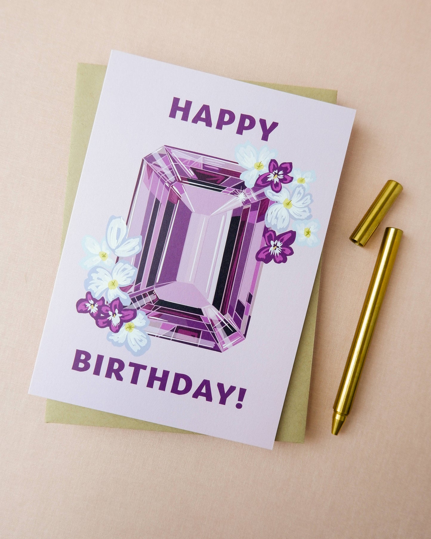 Amethyst Birthstone Birthday card