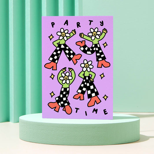 Party Time Dancing Daisy card