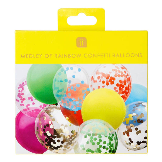 Rainbow Confetti Balloons Pack