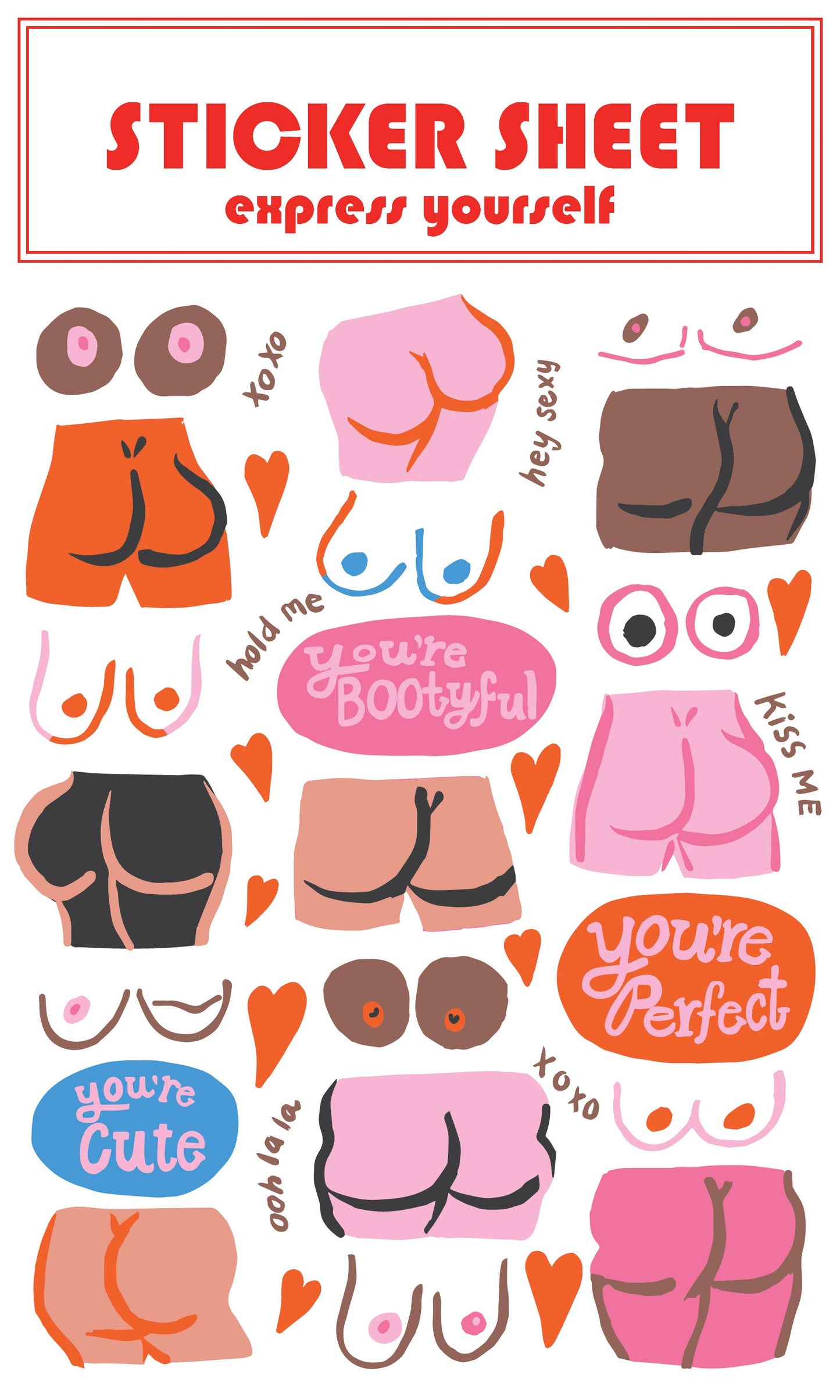 Boobs and Butts Sticker Sheet