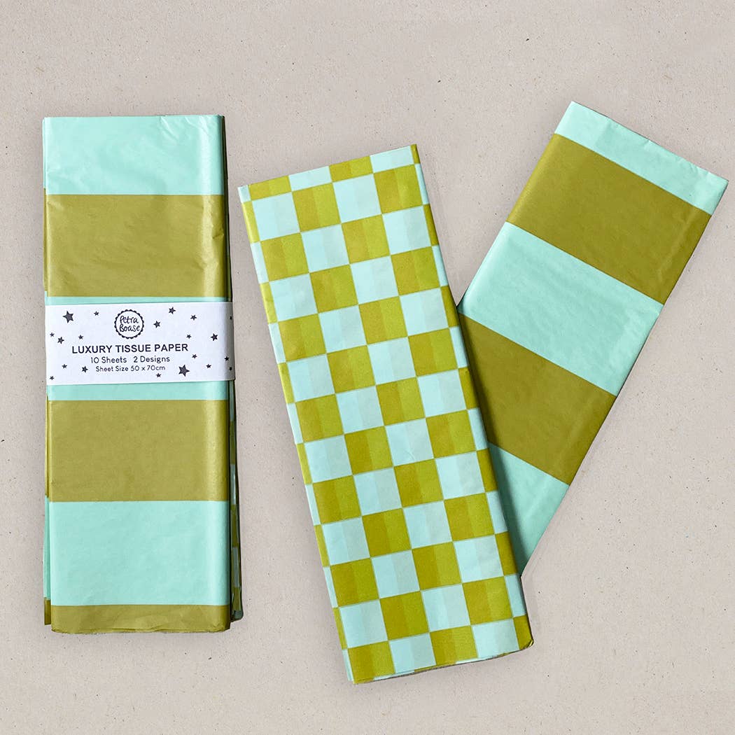 Checkerboard Stripe Tissue Paper