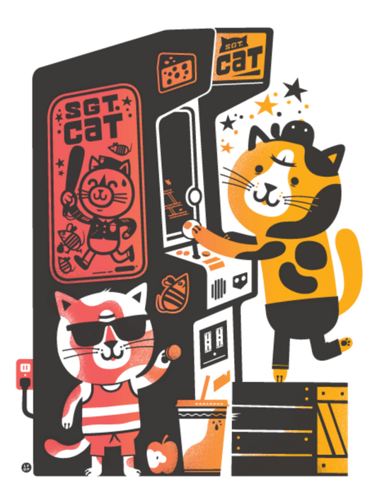 Arcade Cats 18x24"
