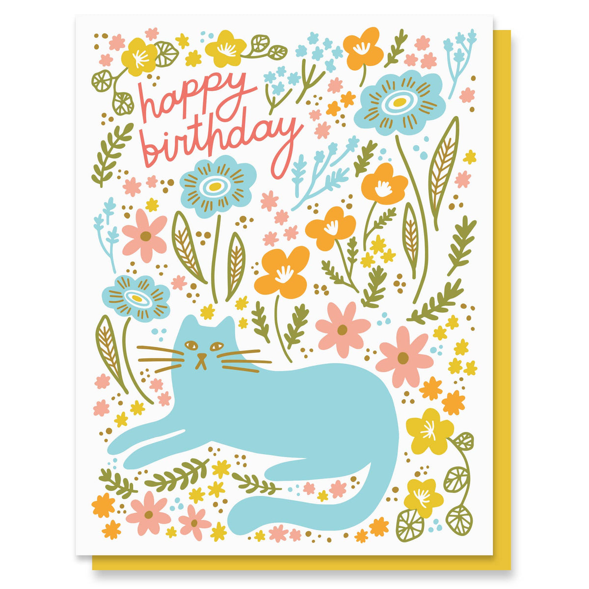 Cat Garden Birthday card
