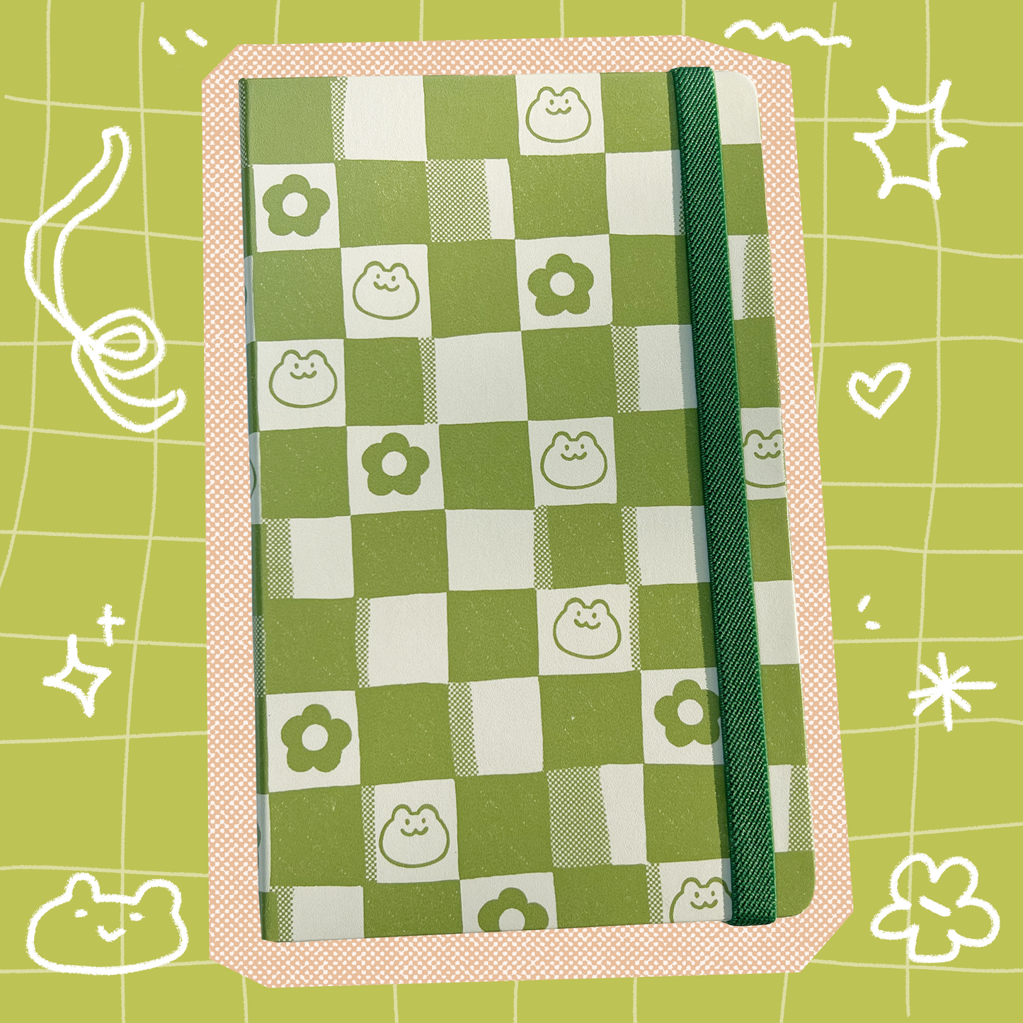 Matcha Checkered Dot Grid A5 Notebook