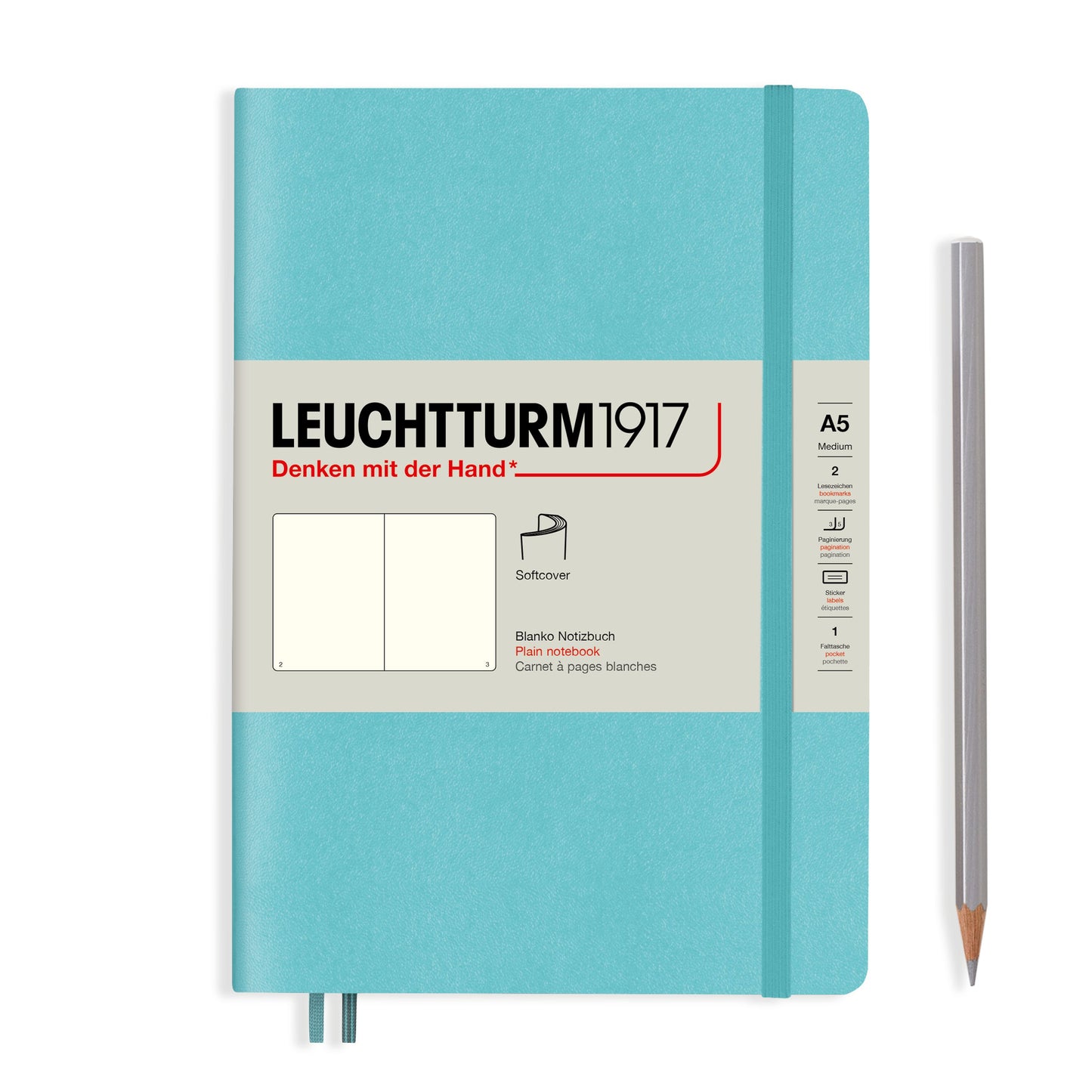 Leuchtturm Medium Softcover Notebook: Plain Pages