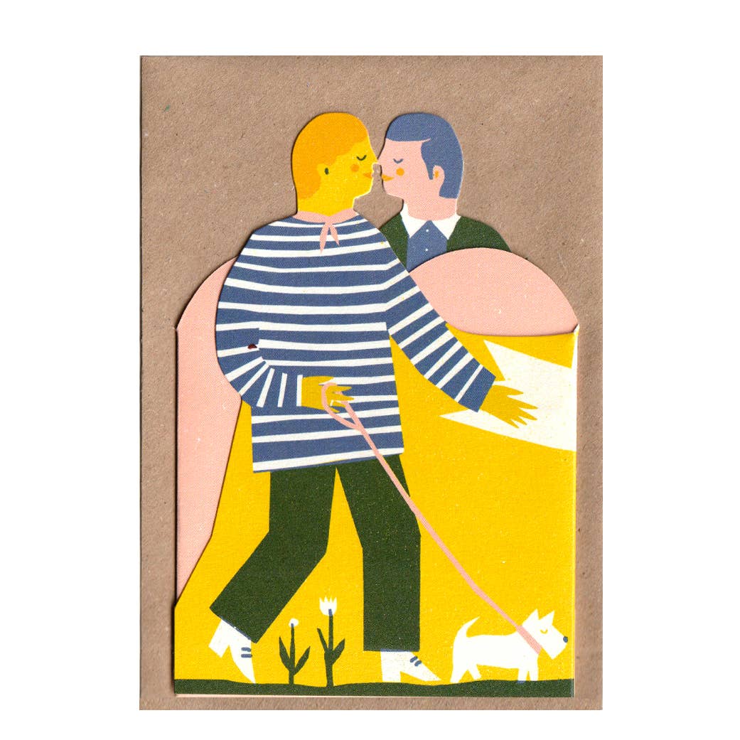 Two Men in Love Concertina card