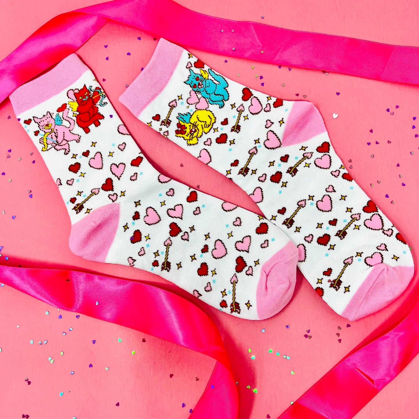 Cupid Kitty Socks