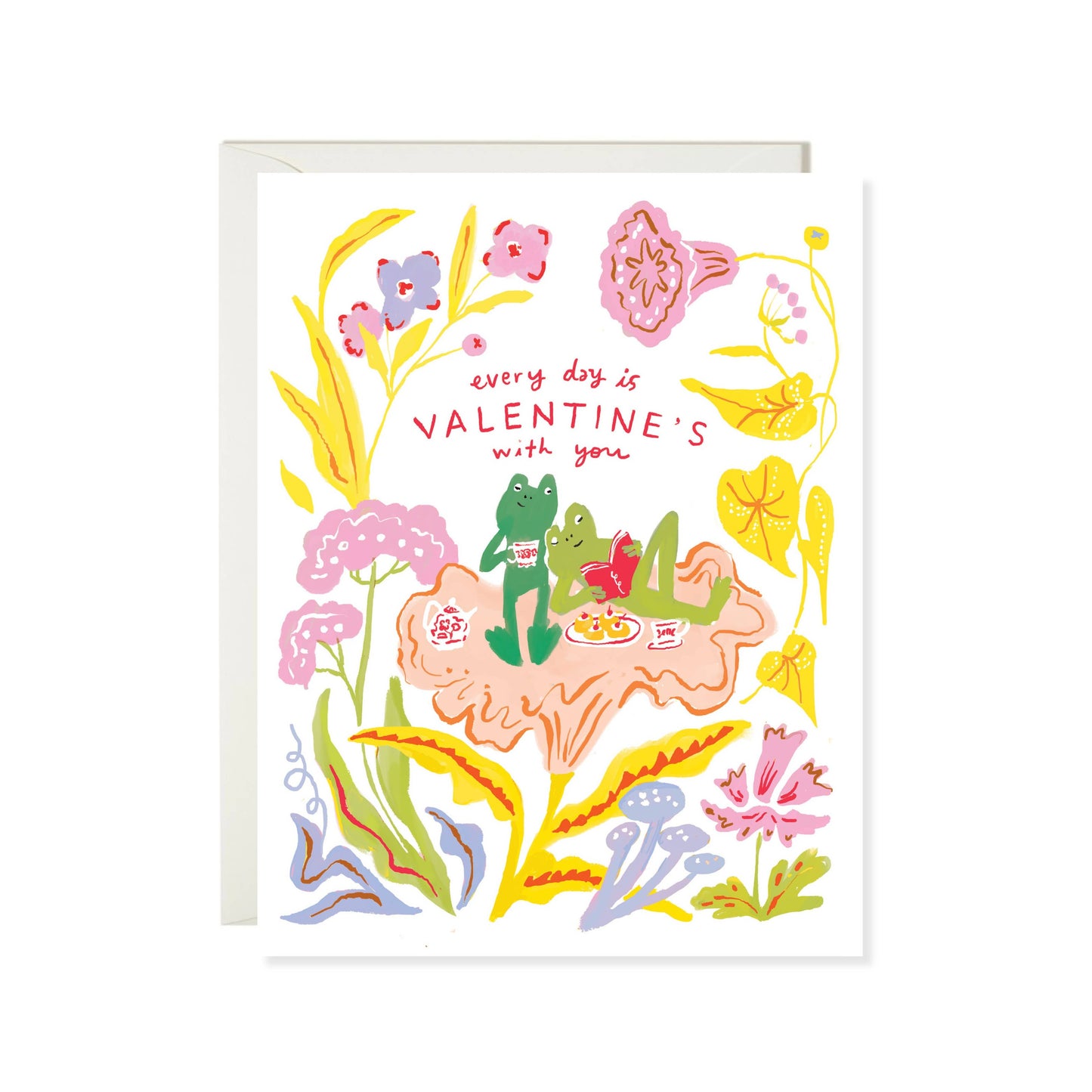 Frog Picnic Valentine card