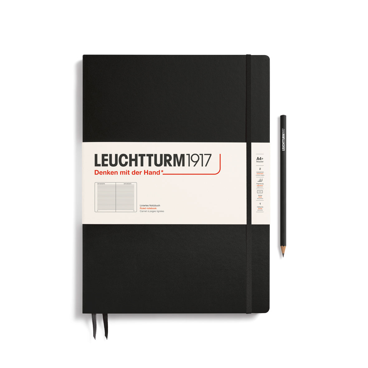 Leuchtturm A4+ Master Slim Hardcover Notebook: Ruled Pages