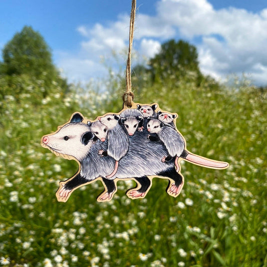 Opossum with Babies Ornament