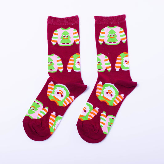 Xmas Sweaters Small Crew Socks