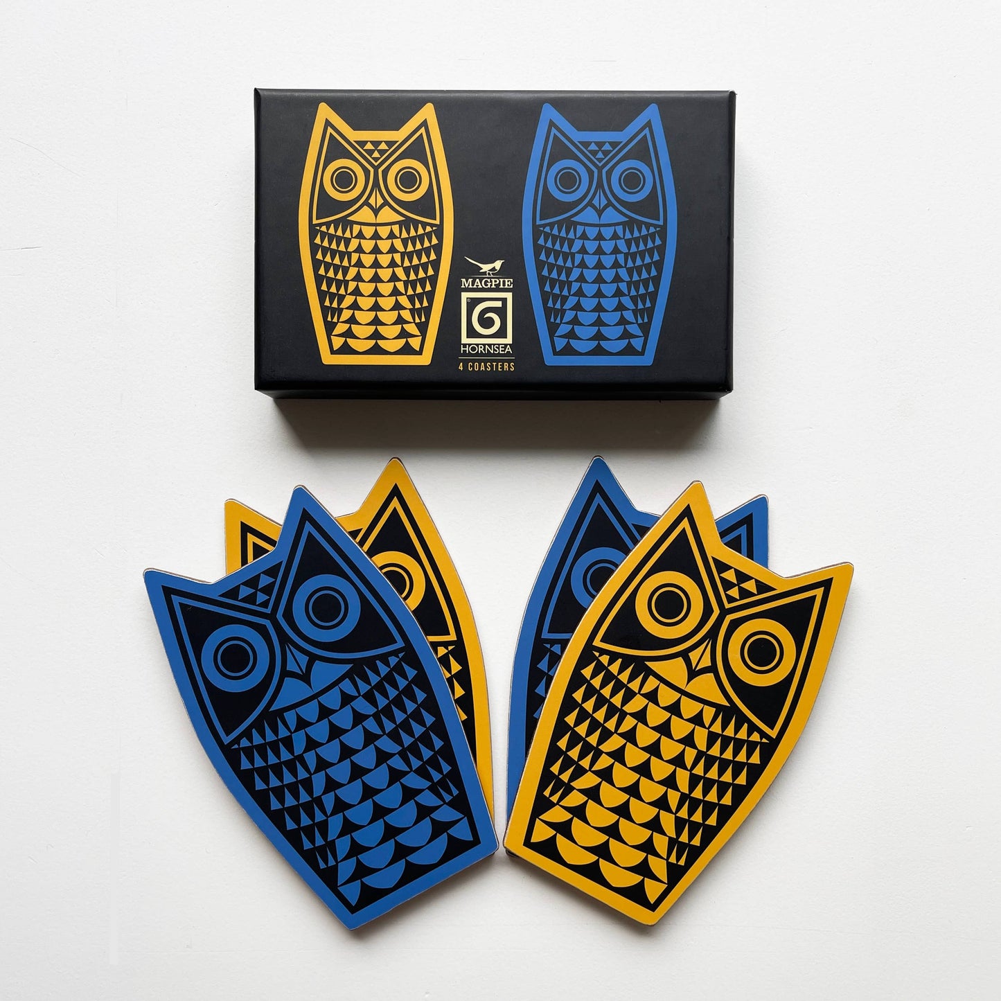 Magpie x Hornsea Owl Shaped Coaster Set