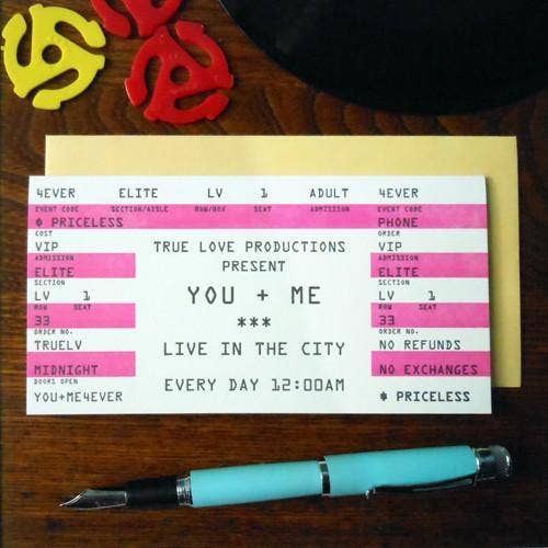 You + Me Ticket card