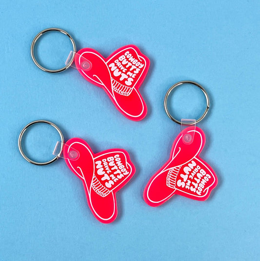 Cowboy Butts Keychain