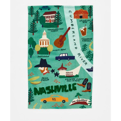 Nashville Map Dish Towel