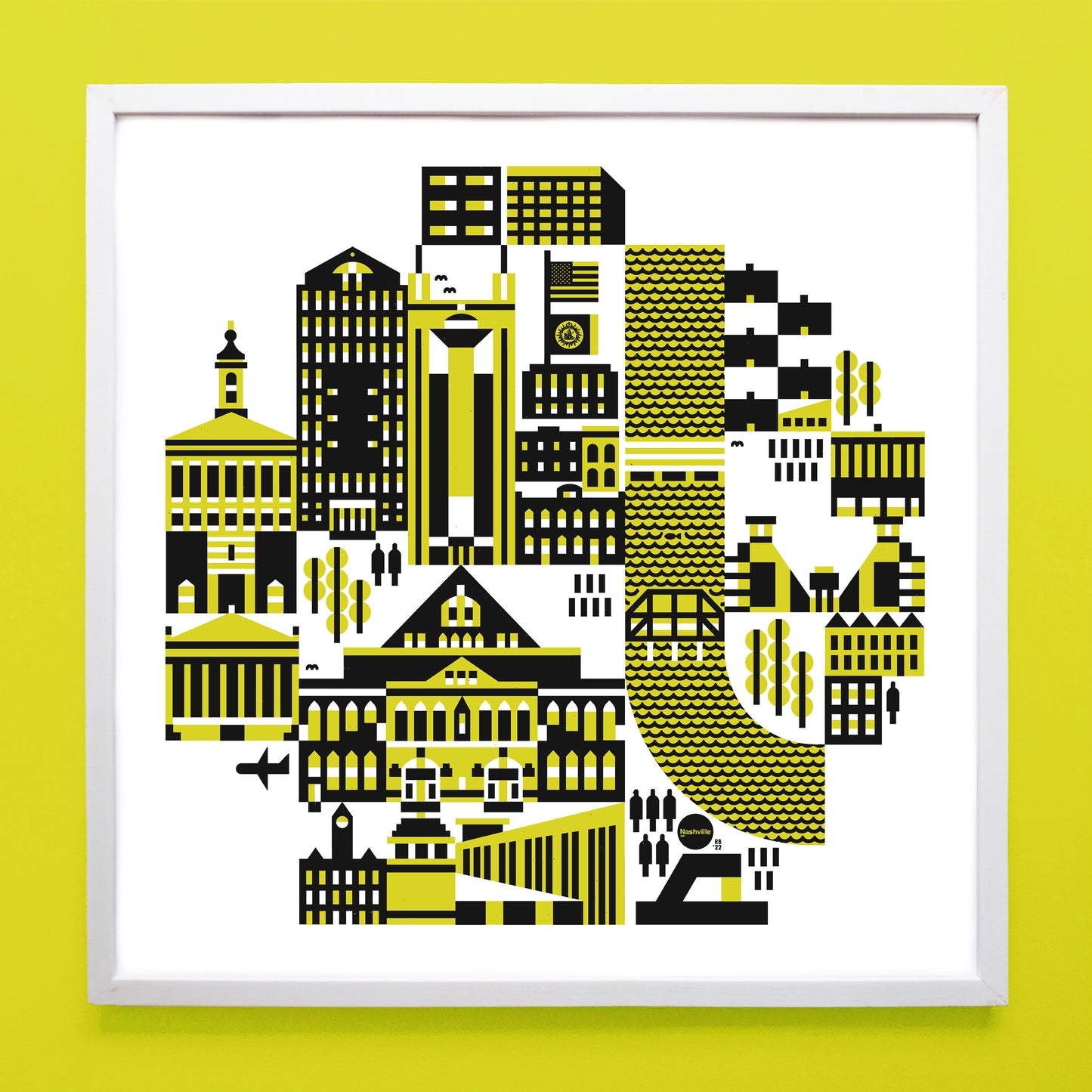 Nashville Landmarks 24x24"