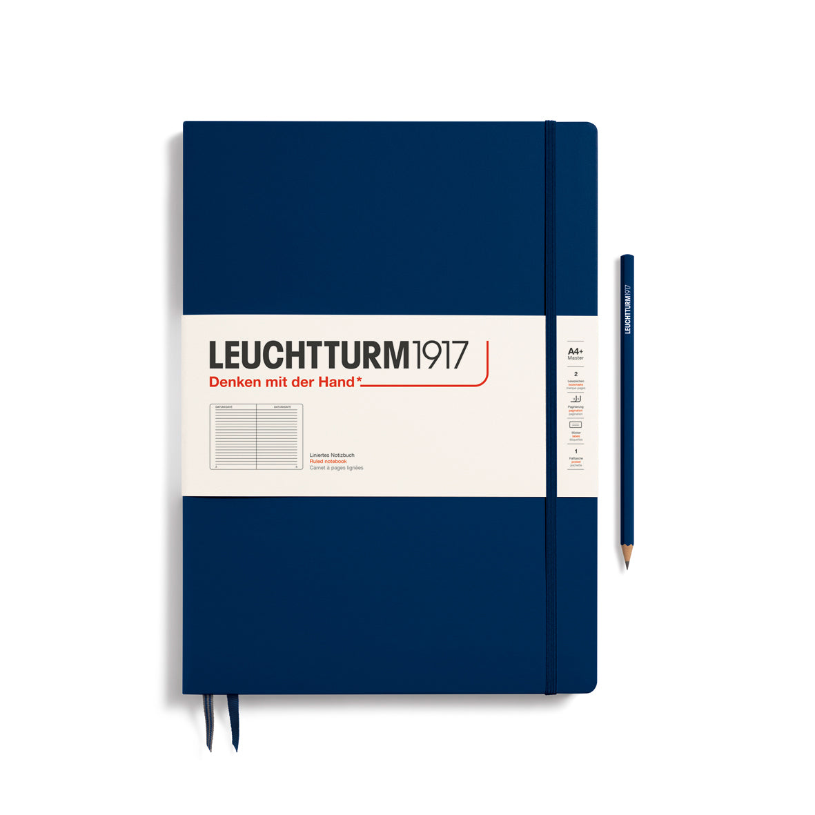 Leuchtturm A4+ Master Slim Hardcover Notebook: Ruled Pages