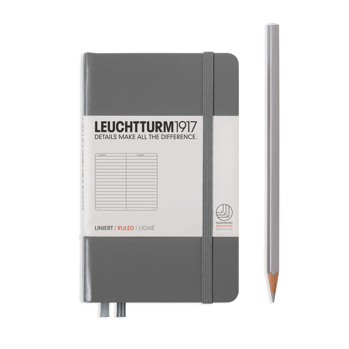 Leuchtturm Pocket Hardcover Notebook: Ruled Pages