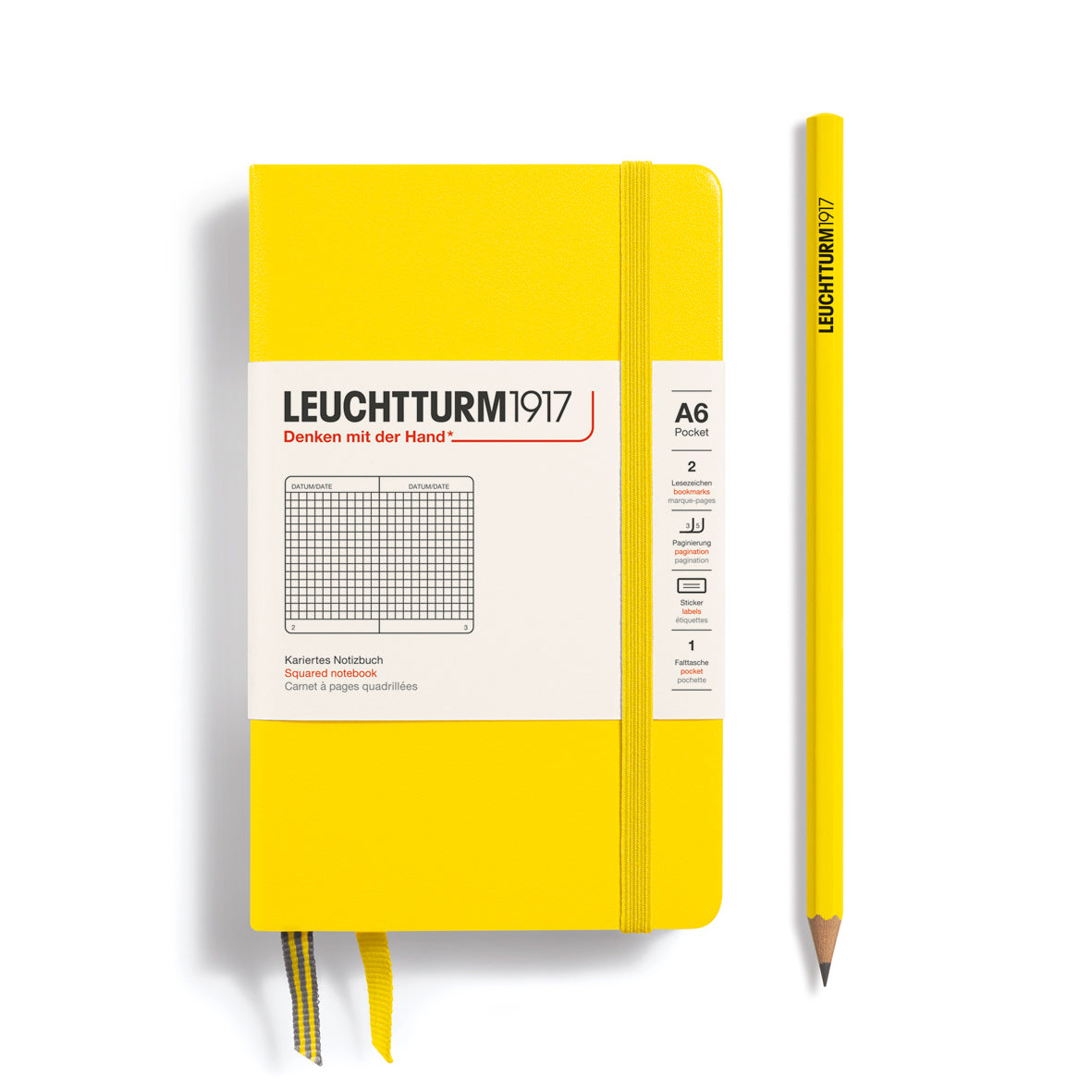 Leuchtturm A6 Pocket Hardcover Notebook: Squared Pages