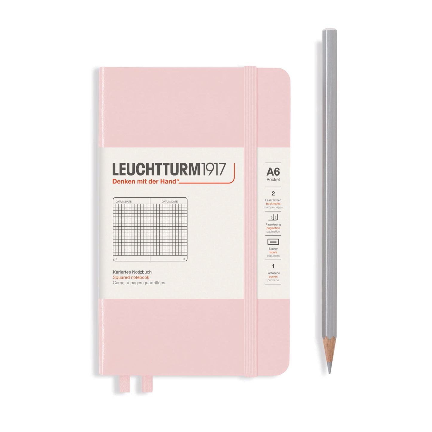 Leuchtturm A6 Pocket Hardcover Notebook: Squared Pages