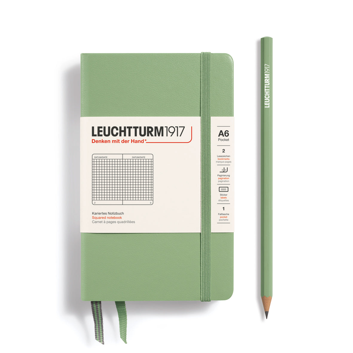 Leuchtturm A6 Pocket Hardcover Notebook: Squared Pages