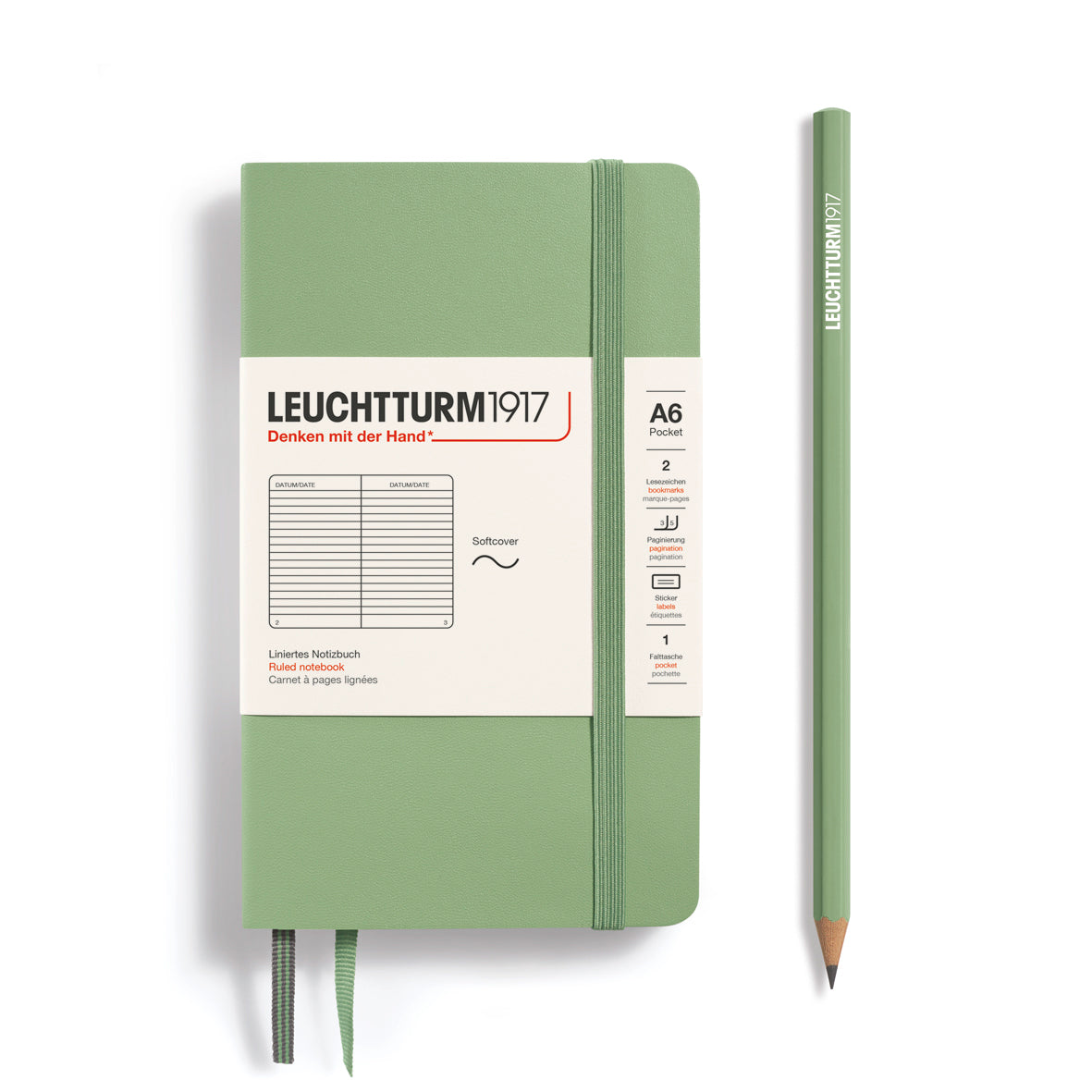 Leuchtturm Pocket Softcover Notebook: Ruled Pages