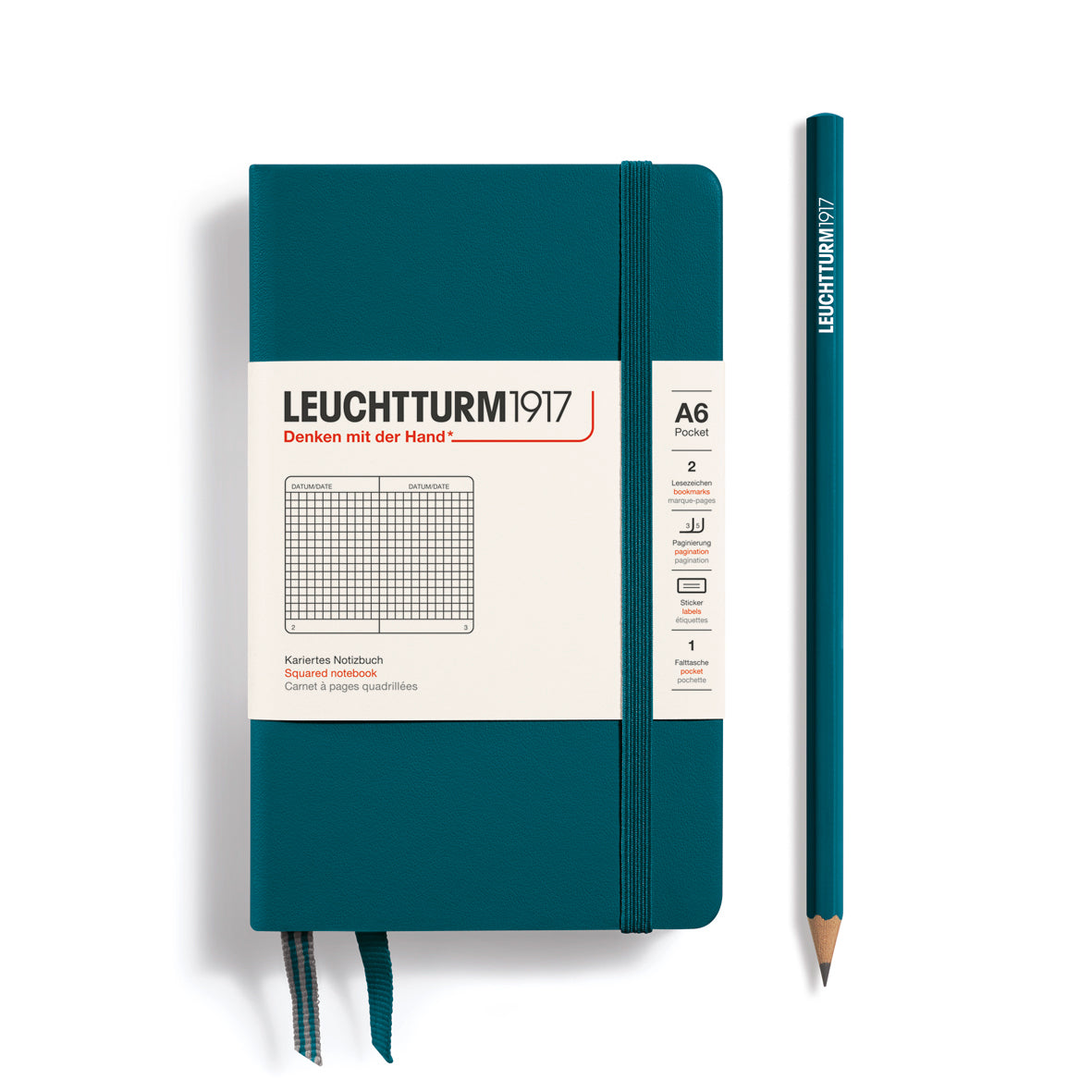 Leuchtturm A6 Pocket Hardcover Notebook: Squared Pages