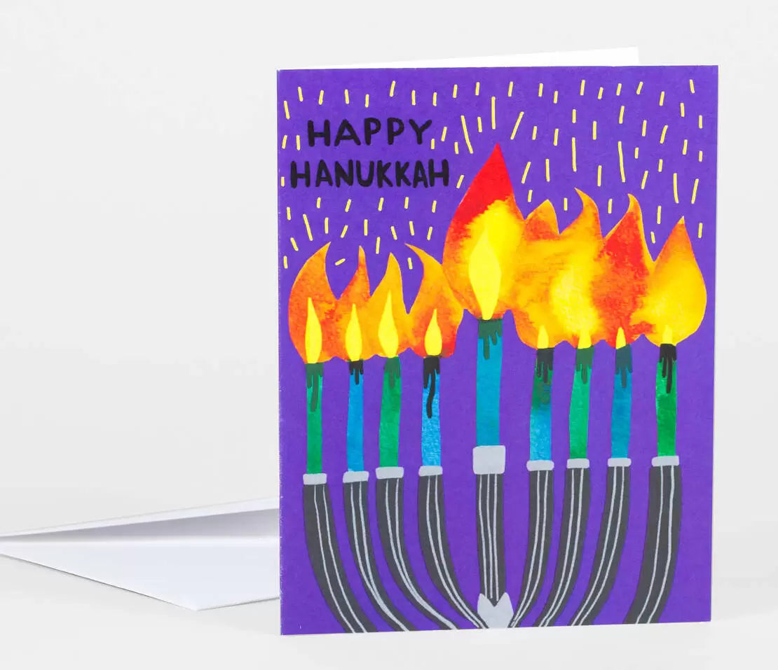 Hanukkah Flame Menorah card