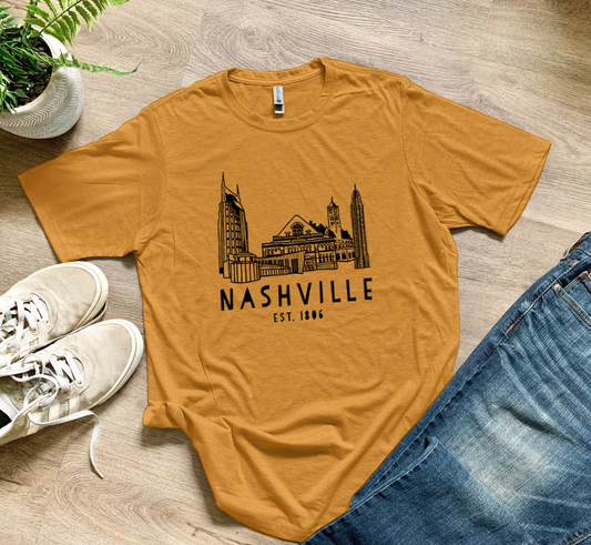Gold Downtown Nashville Shirt