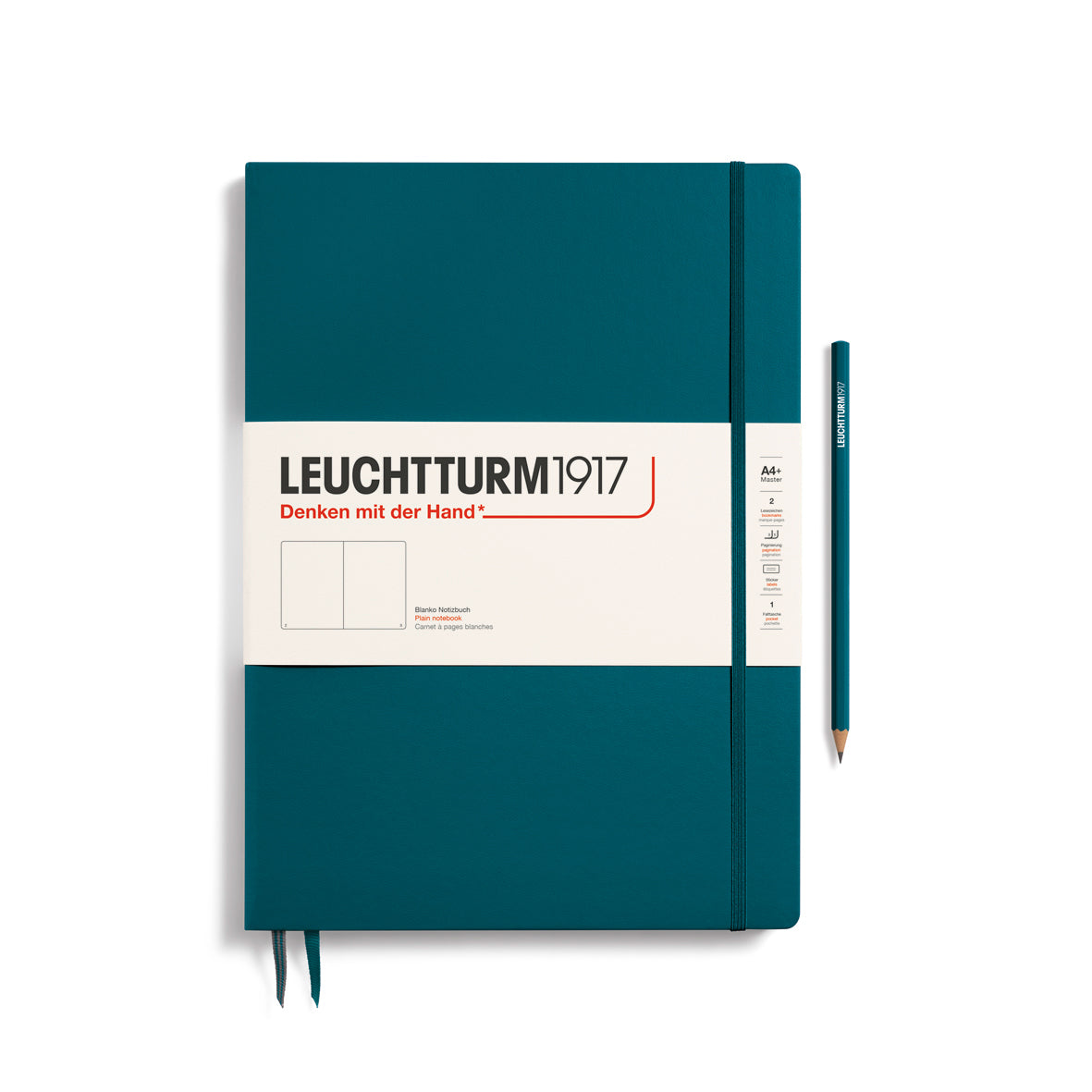 Leuchtturm A4+ Master Slim Hardcover Notebook: Plain Pages