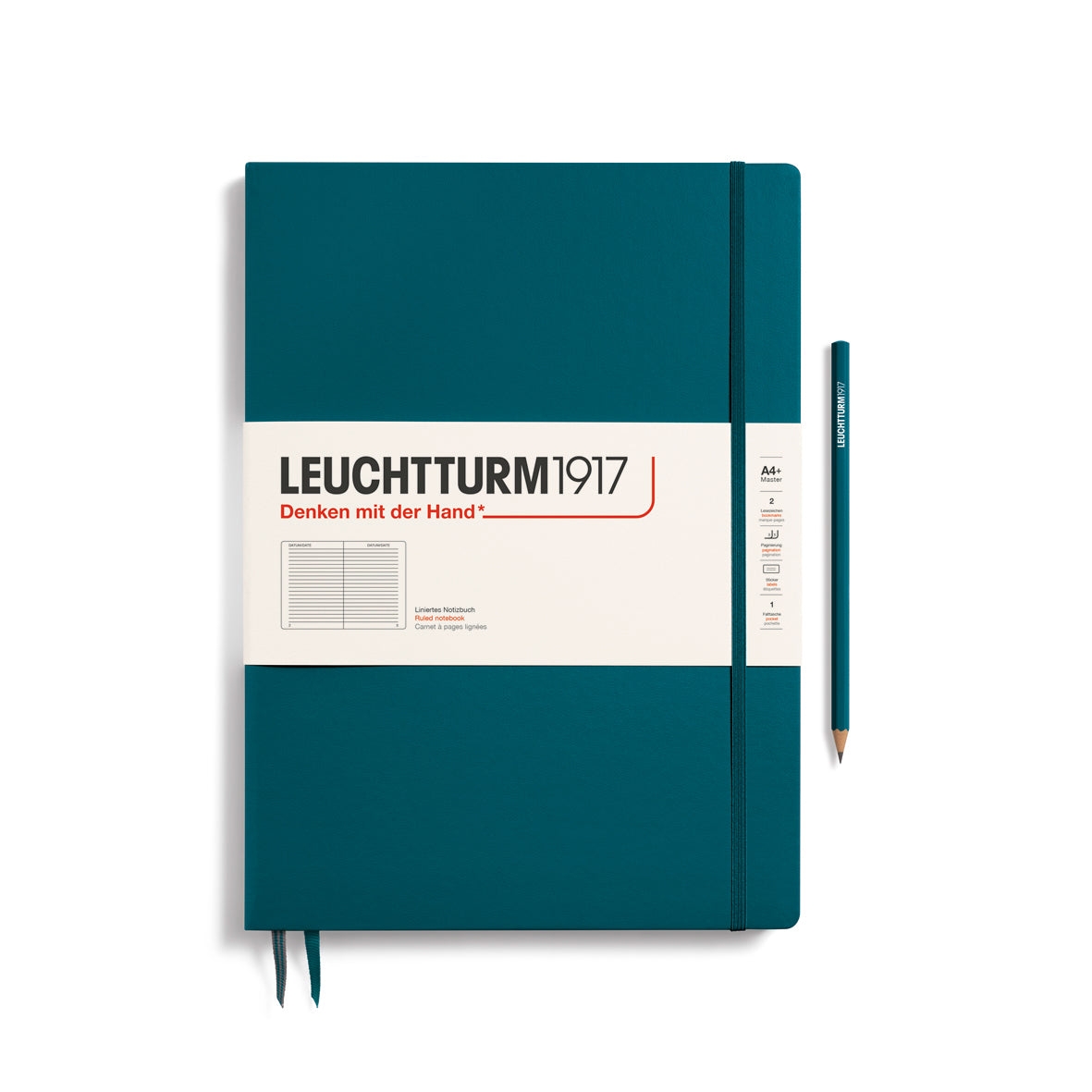 Leuchtturm A4+ Master Slim Hardcover Notebook: Ruled Pages