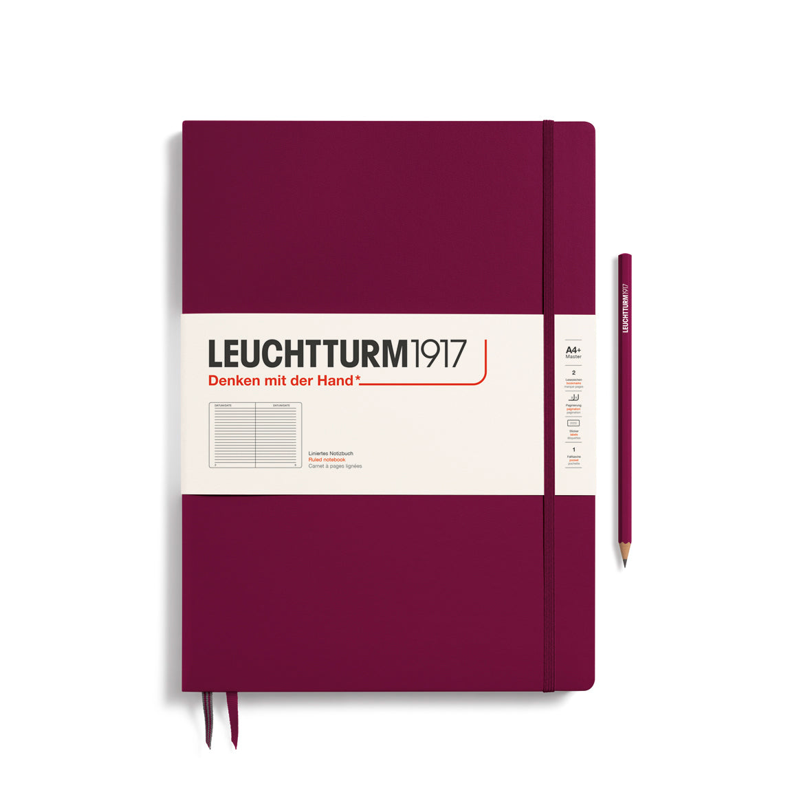Leuchtturm A4+ Master Slim Hardcover Notebook: Ruled Pages