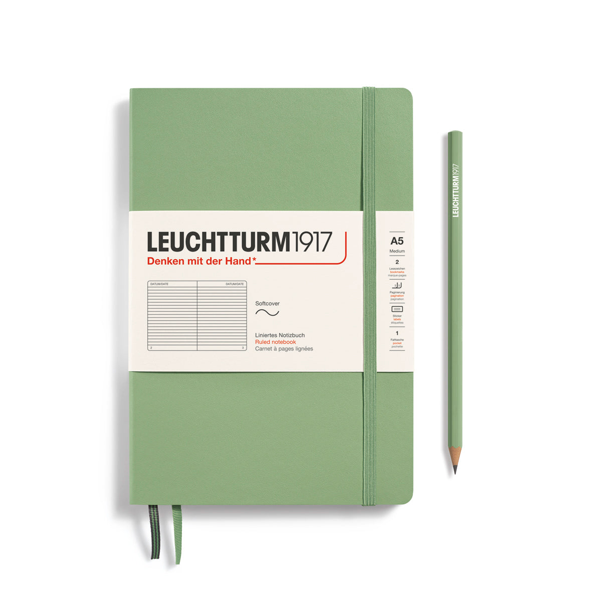 Leuchtturm Medium Softcover Notebook: Ruled Pages